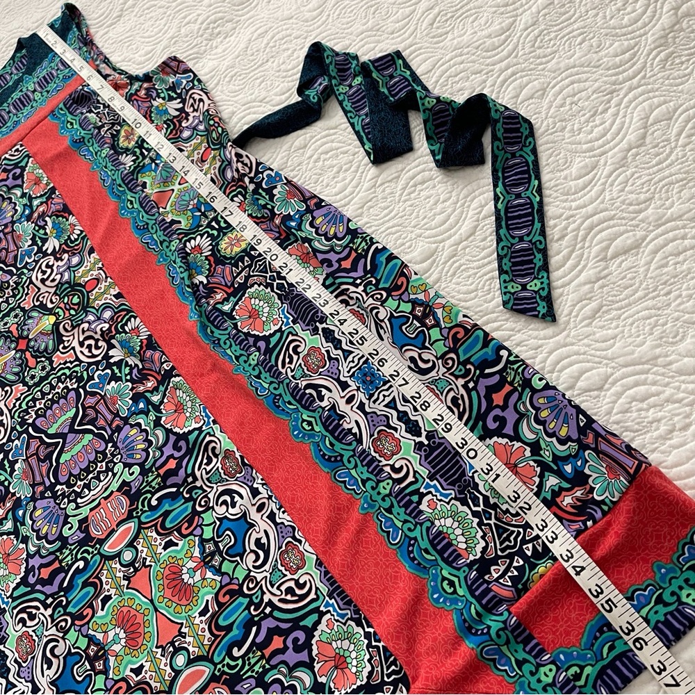 Premise Dress PL Shift Sleeveless Kaleidoscope Print Tie Belt - Picture 12 of 15